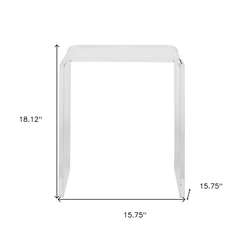 HomeRoots 18" Clear Acrylic End Table - 18.71