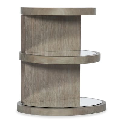 Hooker Furniture 22-1/4" Diameter Mirrored Top Oak and Rubberwood End