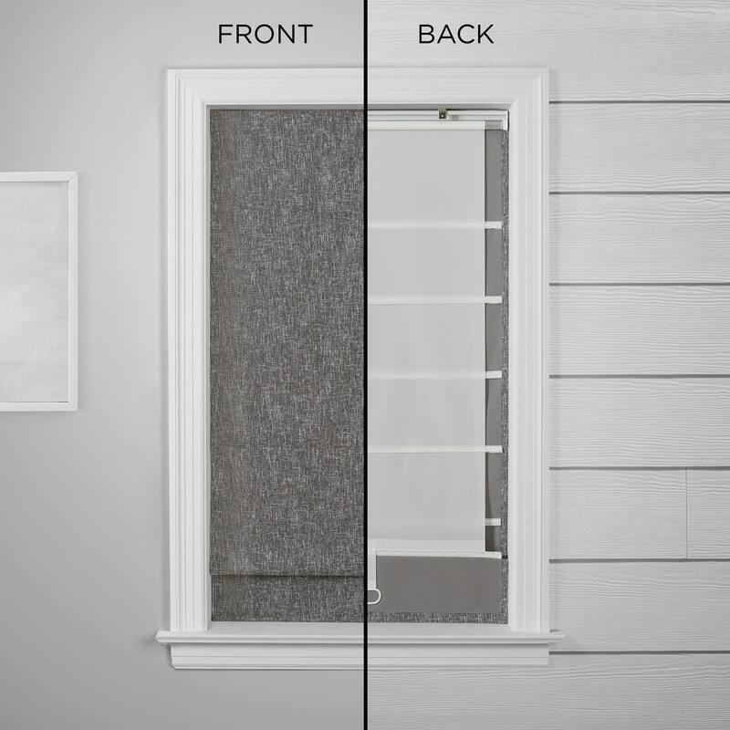 Eclipse Drew Textured Solid 100% Total Blackout Cordless Roman Shade