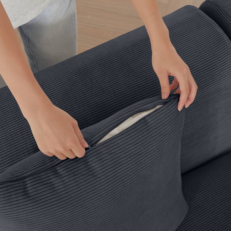 Modular Sectional Sofa, 102 Inch L Shaped Couch Set for Living Room, 3-Seater Comfy Cloud Couches with Ottoman, DIY Combination