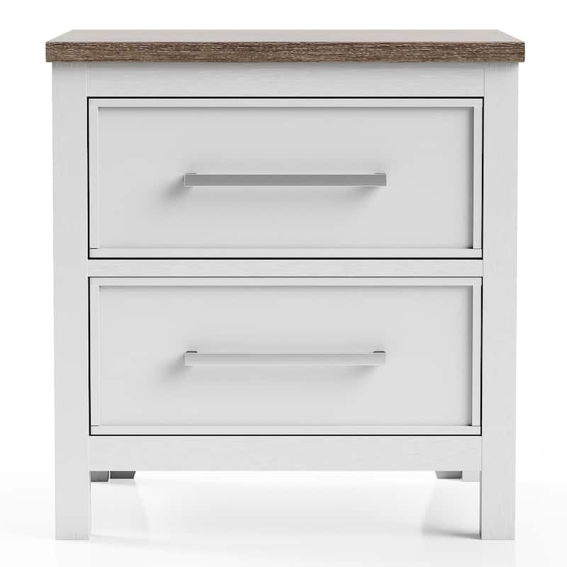Furniture of America Althea Modern Farmhouse 2-Drawer Solid Wood Nightstand