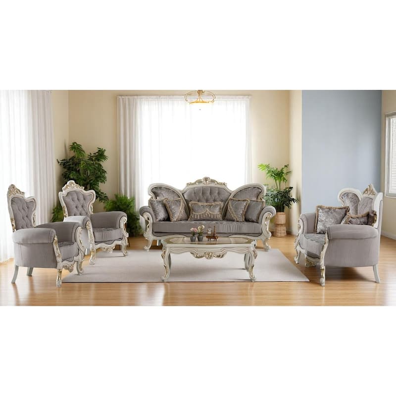 Nostra 4 Pieces Living Room Sets 2 Sofa 2 Chair - Grey