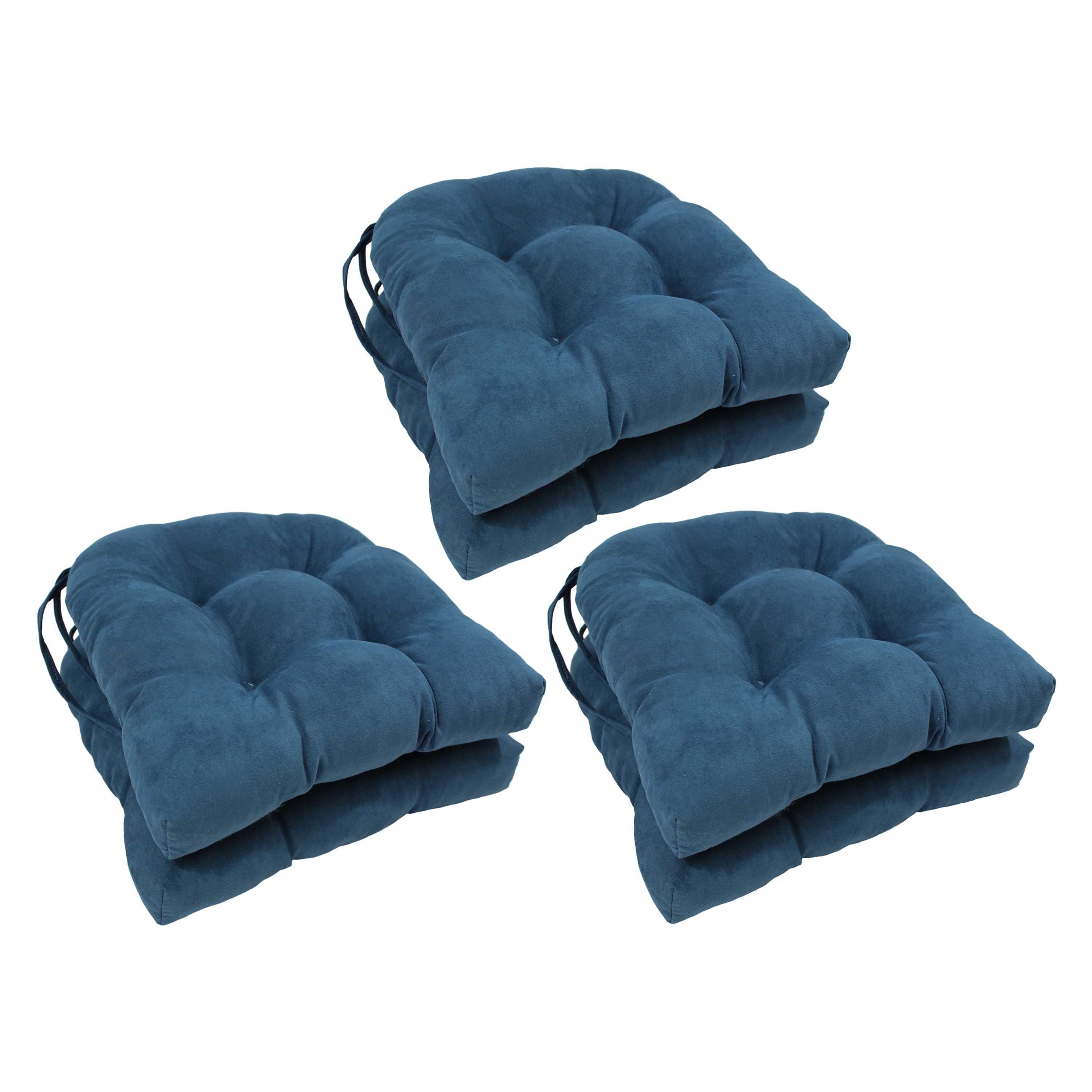 16 inch U shaped Indoor Microsuede Chair Cushions Set of 2 4 or