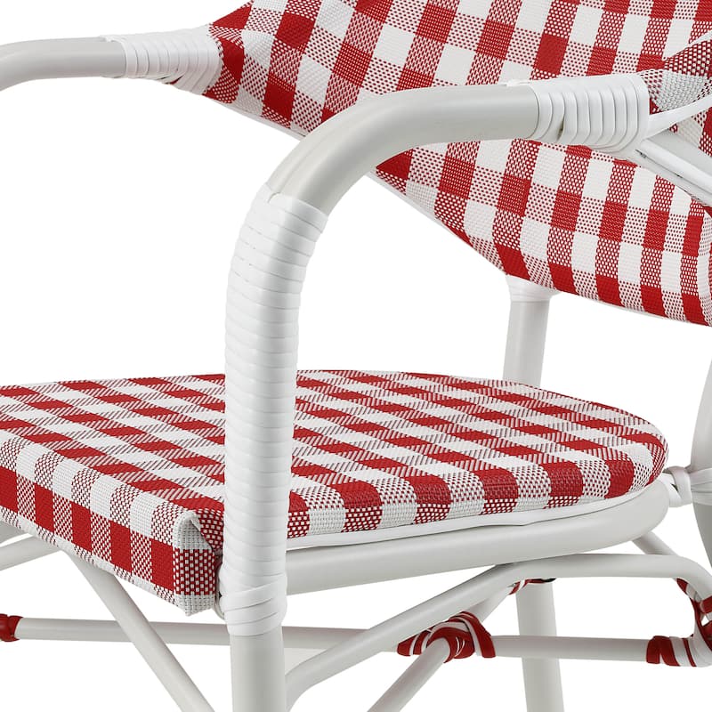 Lidi Classic Country Plaid Patio Dining Arm Chairs by Furniture of America