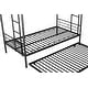 preview thumbnail 12 of 16, Black Twin over Twin Metal Bunk Bed with Trundle & Guardrail