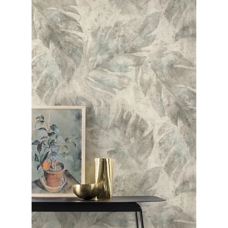 A-Street Prints Sanne Grey Palm Wallpaper