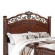 preview thumbnail 4 of 10, Wooden Bed with Crafted Headboard in Dark Cherry