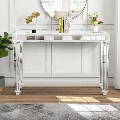 Mirror Console Table Vintage Wood
