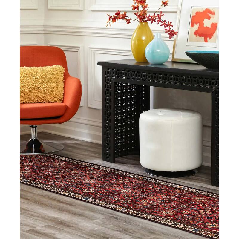 ECARPETGALLERY Hand-knotted Andelz Red Wool Rug - 3'5 x 11'0