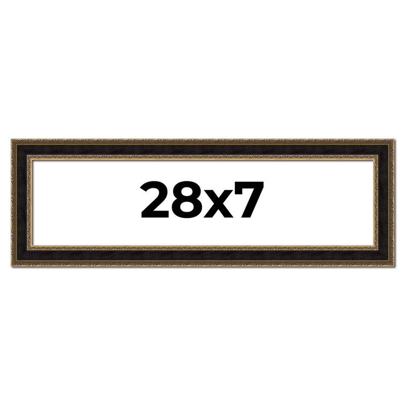 28x7 Frame Gold Antique Vintage Sold Wood Picture Frame | 1.75 Inch
