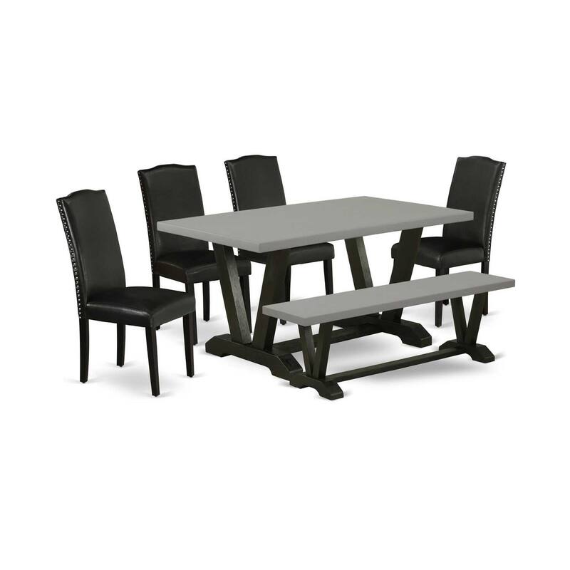 6-Piece Rectangle Natural Oak Finish Solid Wood Top Dining Table with 1-Bench, 4-Chairs with