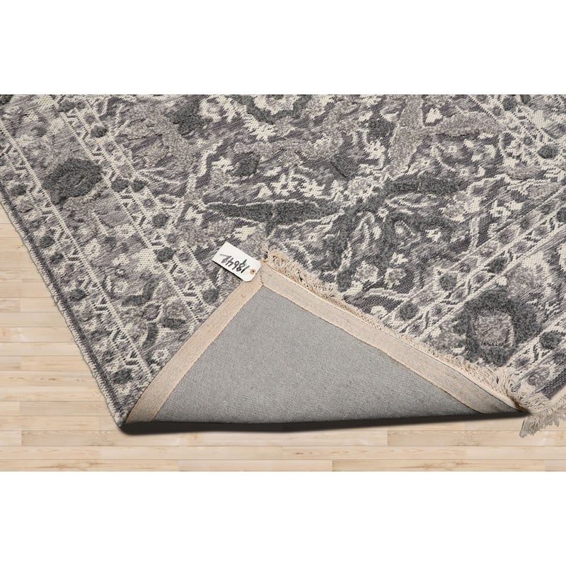 LoomBloom White Traditional Kilim Wool Hand Woven Oriental Area Rug - 5' 3'' x 7' 7''