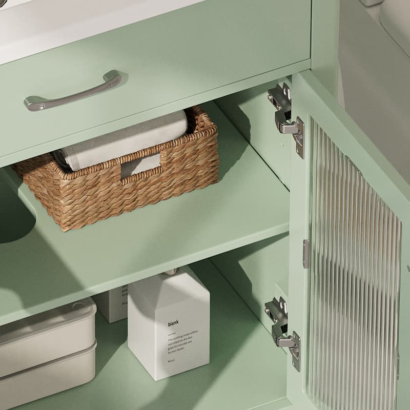 Bathroom Vanity with Tempered Glass