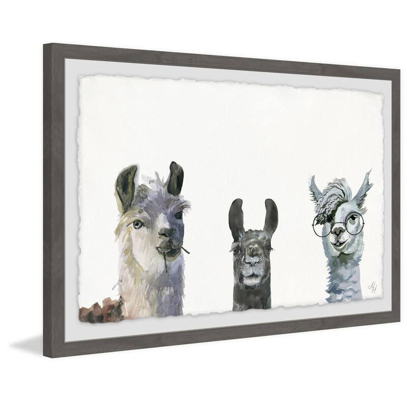 Llama Squad Framed Wall Art, Elegant Home Touch - Sophisticated Artwork for Refined Décor