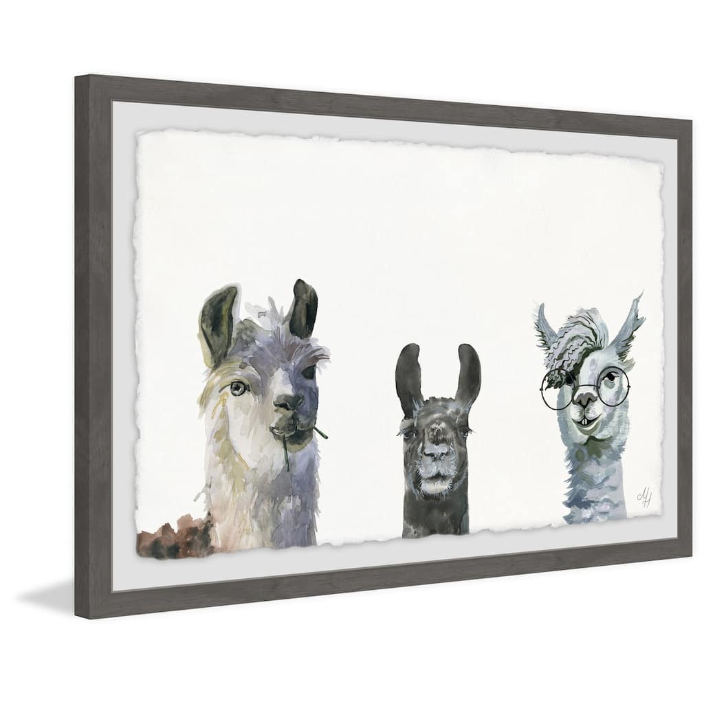 Llama Squad Framed Wall Art, Elegant Home Touch - Sophisticated Artwork for Refined Décor