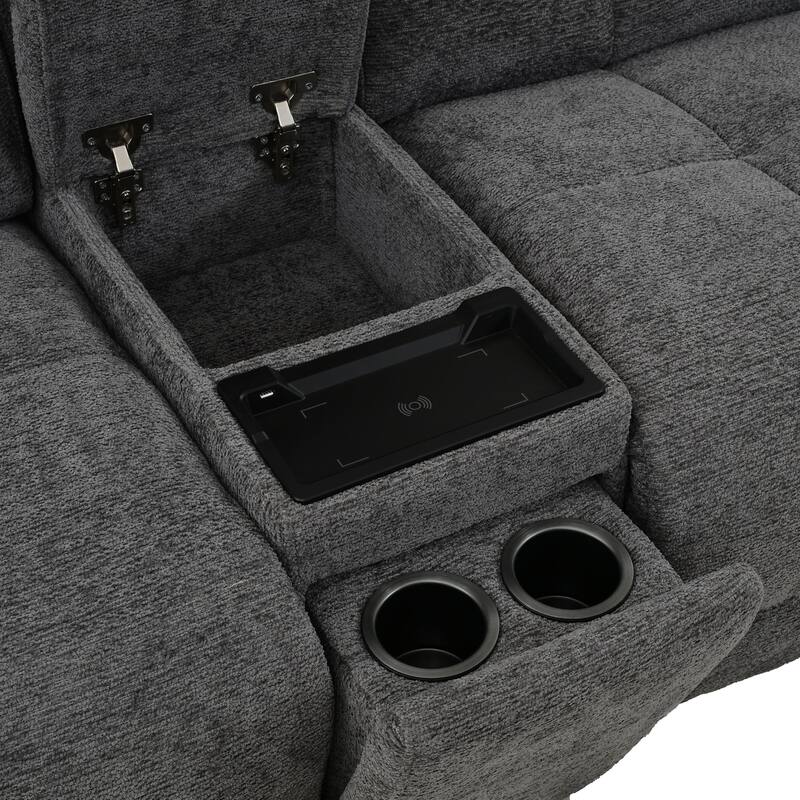 Furniture of America Aurei Modern Reclining Sectional with Console and USB Ports