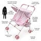 preview thumbnail 3 of 4, Badger Basket Folding Double Doll Umbrella Stroller - Pink/Gingham
