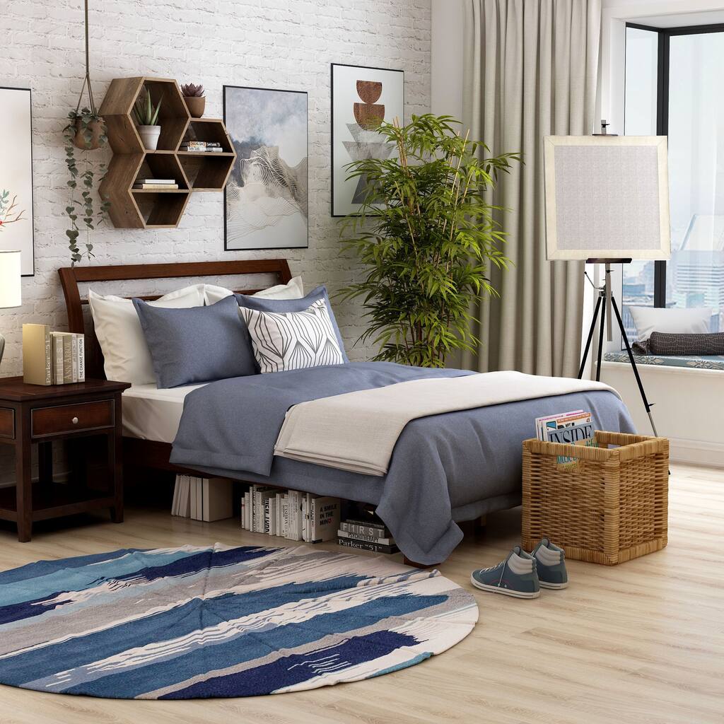 Furniture of America Hasa Farmhouse Solid Wood Slatted Platform Bed