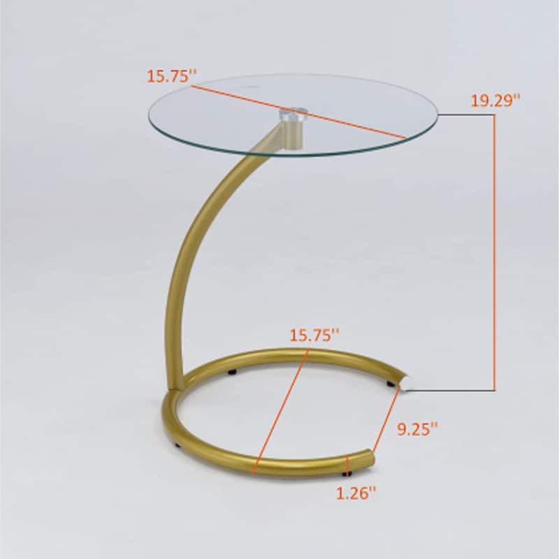Accent Side End Table, Metal/Glass