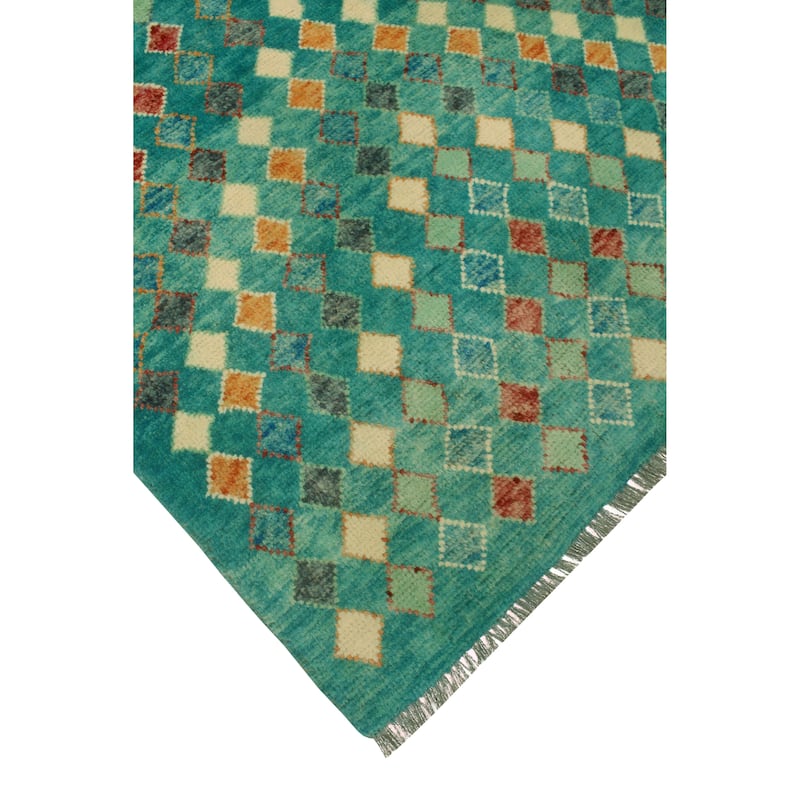 Balochi Adham Green/Ivory Rug - 3'3" x 4'10"