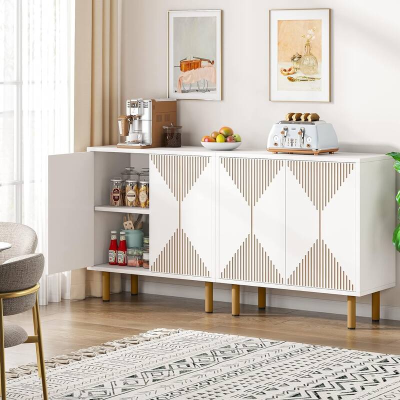 Modern Sideboard Storage Cabinet - White