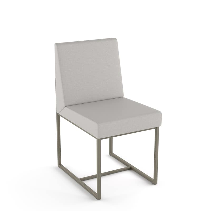 Amisco Derry Dining Chair - Light Grey Polyester / Matt Grey Metal