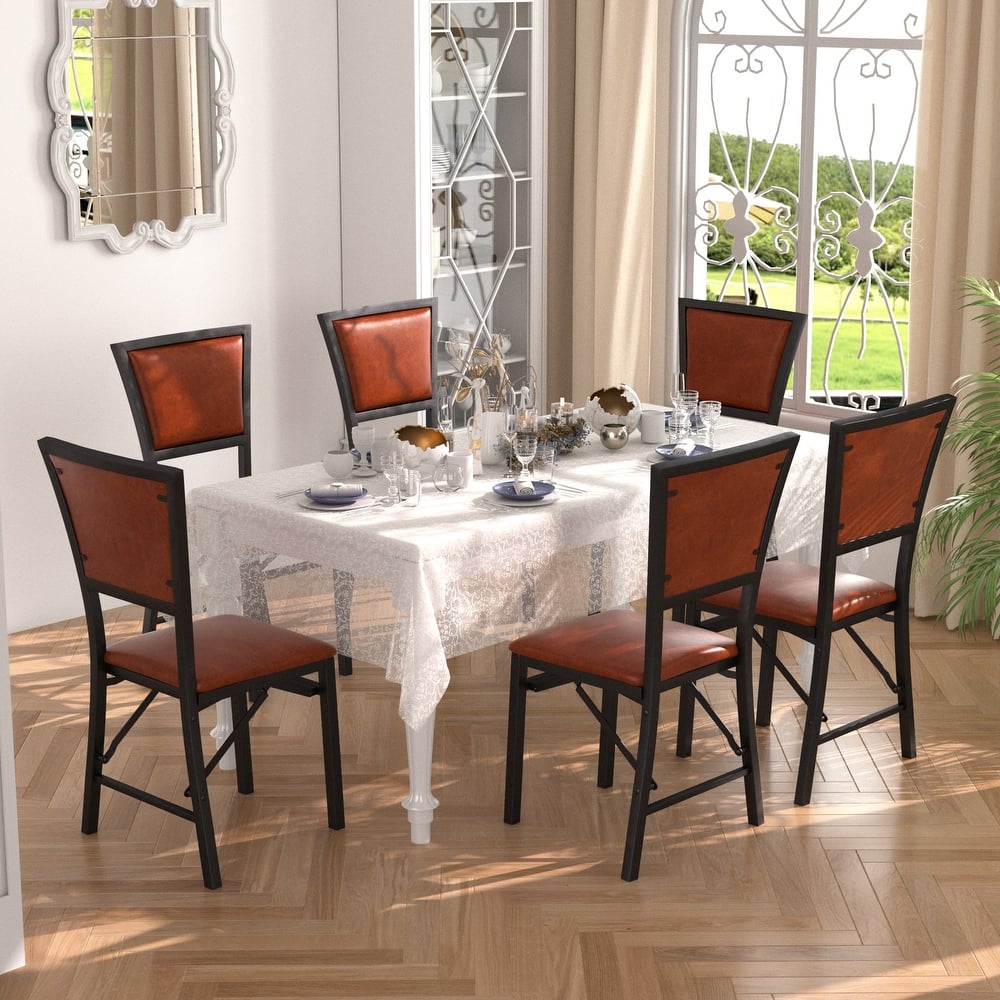 VECELO Folding Dining Chairs Set of 2/4/6 with Cushion Parson Classic Upholstered Folding Chairs Modern 33" Parson Chairs