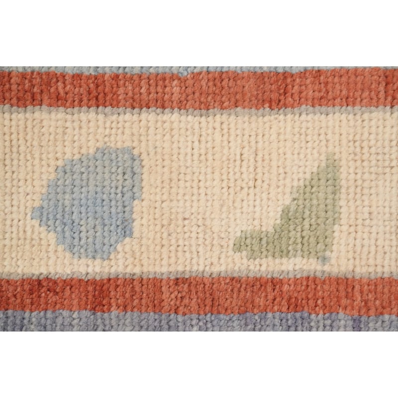 Hand Knotted Oriental 100% Wool Carpet Modern Geometric Oranges & Rust Gabbeh Area Rug - 12' 3'' X 9' 2''