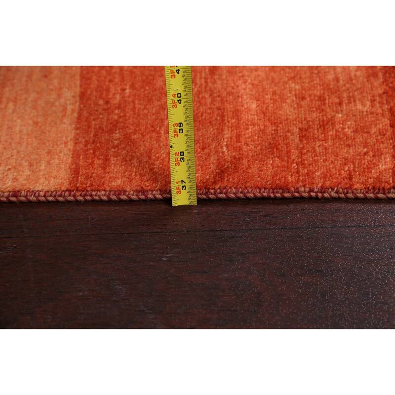 Striped Contemporary Oriental Gabbeh Kashkoli Runner Rug Wool Handmade - 3'1" x 16'6"