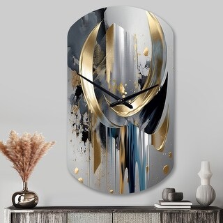 Designart - Abstract Shapes And Lines I - Abstract Marble Wall Clocks ...