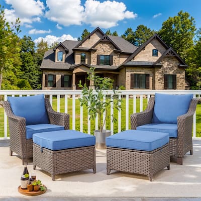 4 Pieces Patio Bistro Set - Brown