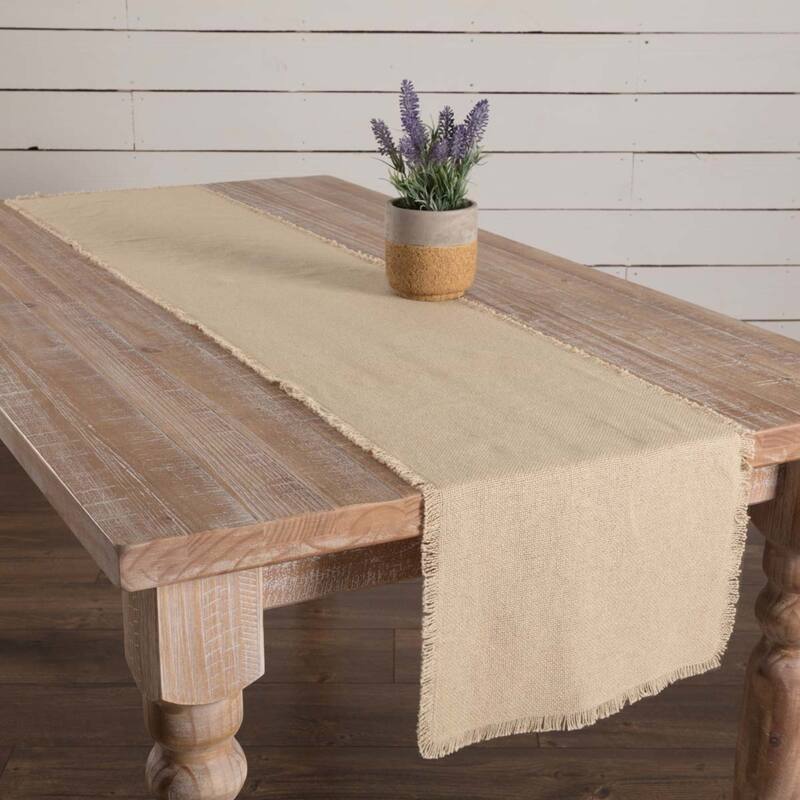 Burlap Fringed Runner - 13x72