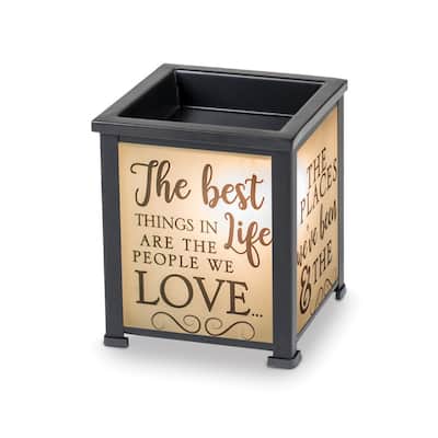 Curata The Best Things in Life Are The People We Love... Light-Up Glass Lantern Scented Wax Warmer