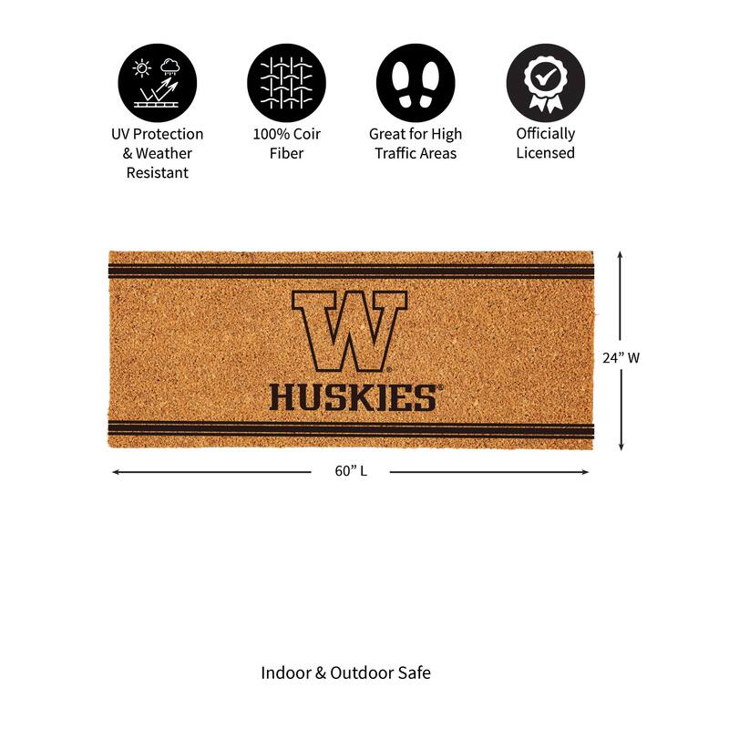University of Washington Monochrome Indoor/Outdoor Coir Door Mat