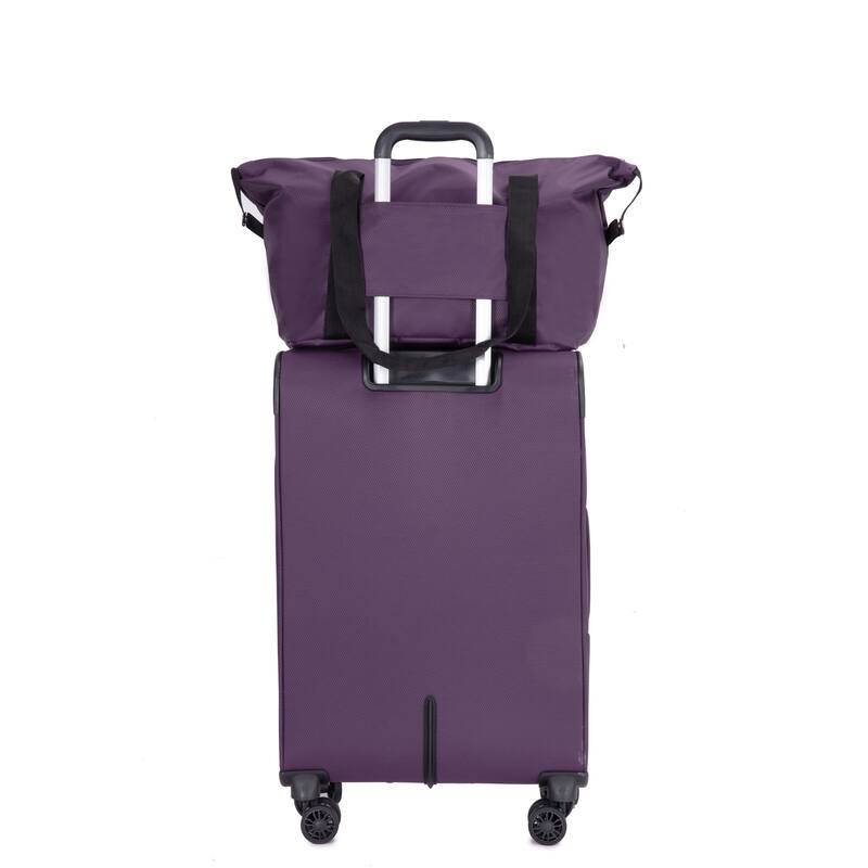 3-Piece Set (18/Travelbag /toiletry bag) ,Softshell Suitcase Spinner Wheels Terylene Polyester Luggage Sets