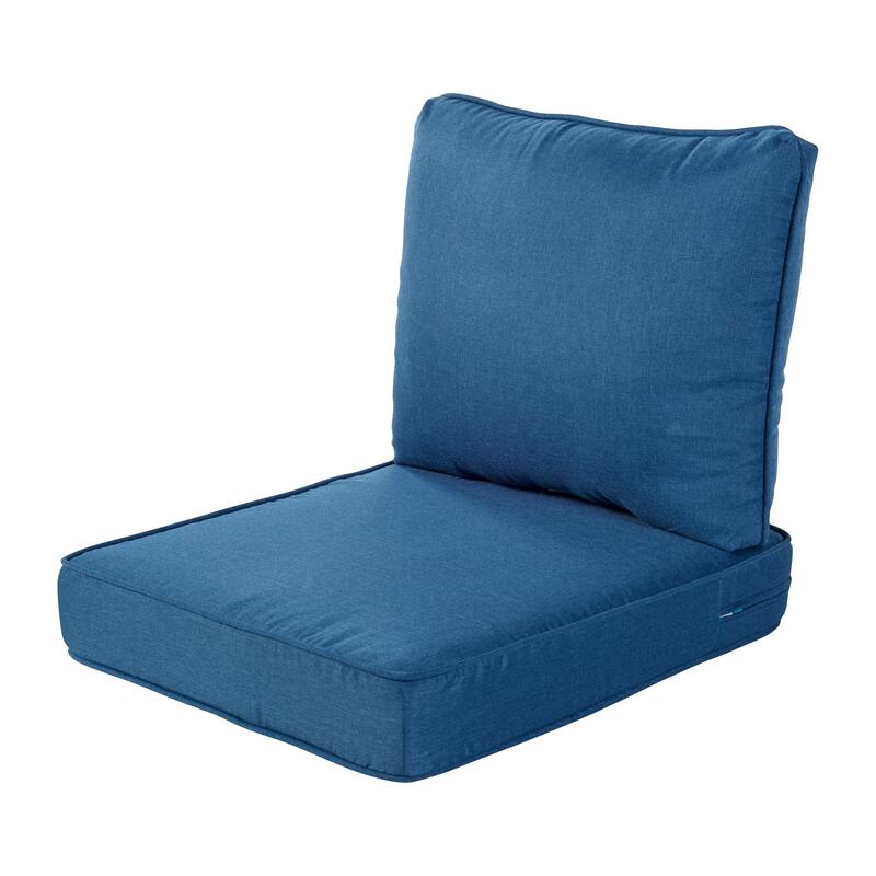 Haven Way Universal Outdoor Deep Seat Lounge Chair Cushion Set - 24x24 - Medium Blue
