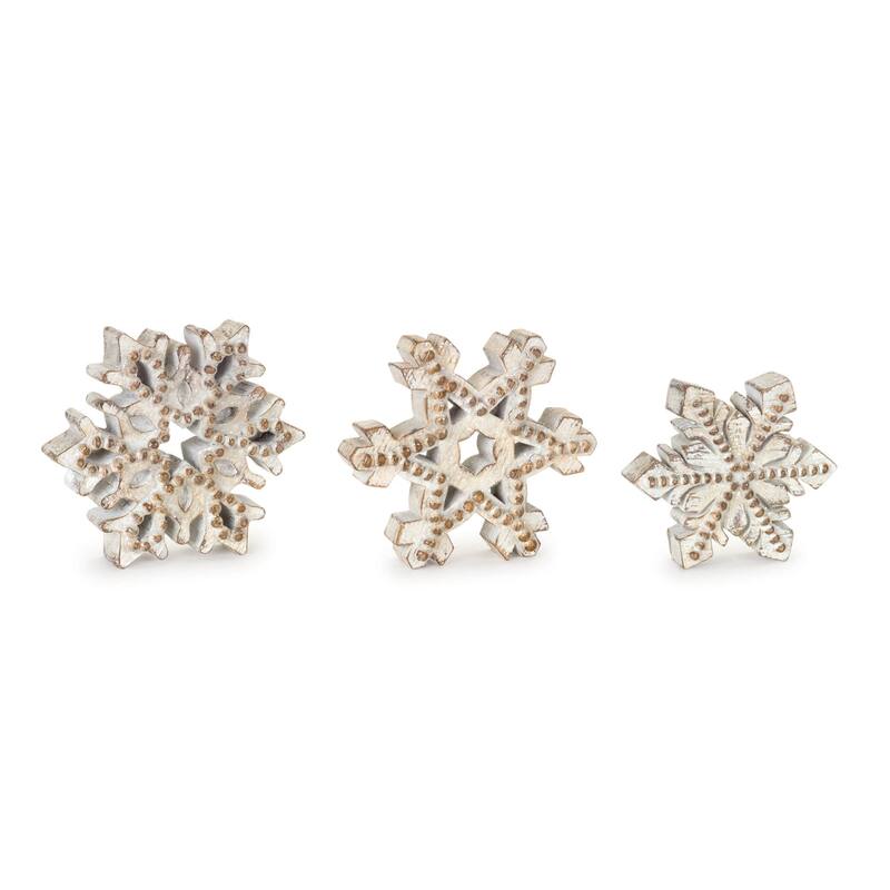 Winter Snowflake Christmas Decorations - 6.5" - Set of 3