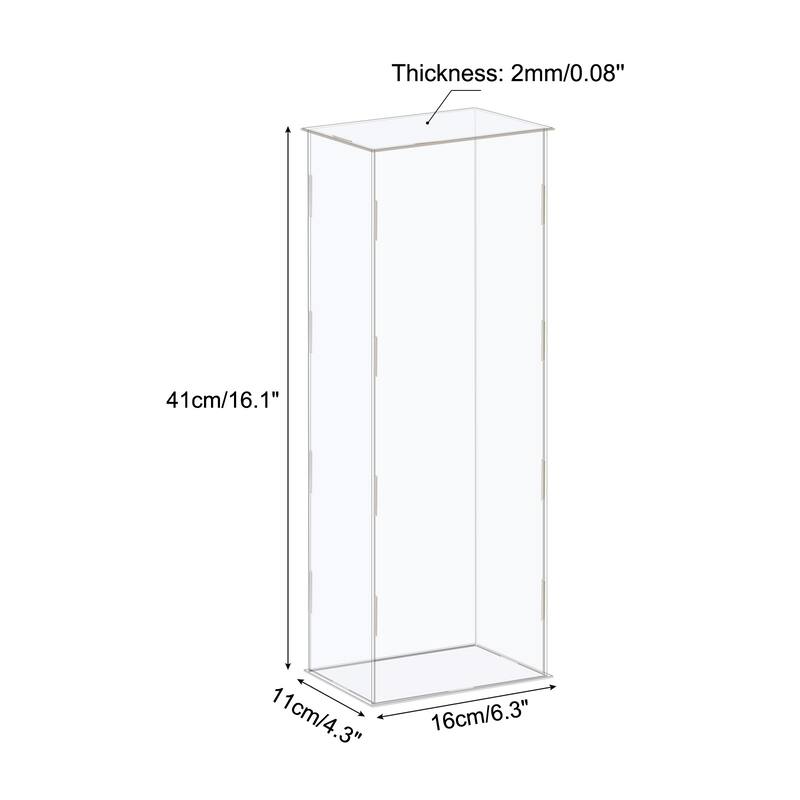 Display Case Box Acrylic Box Transparent Showcase 16x11x41cm for Collectibles