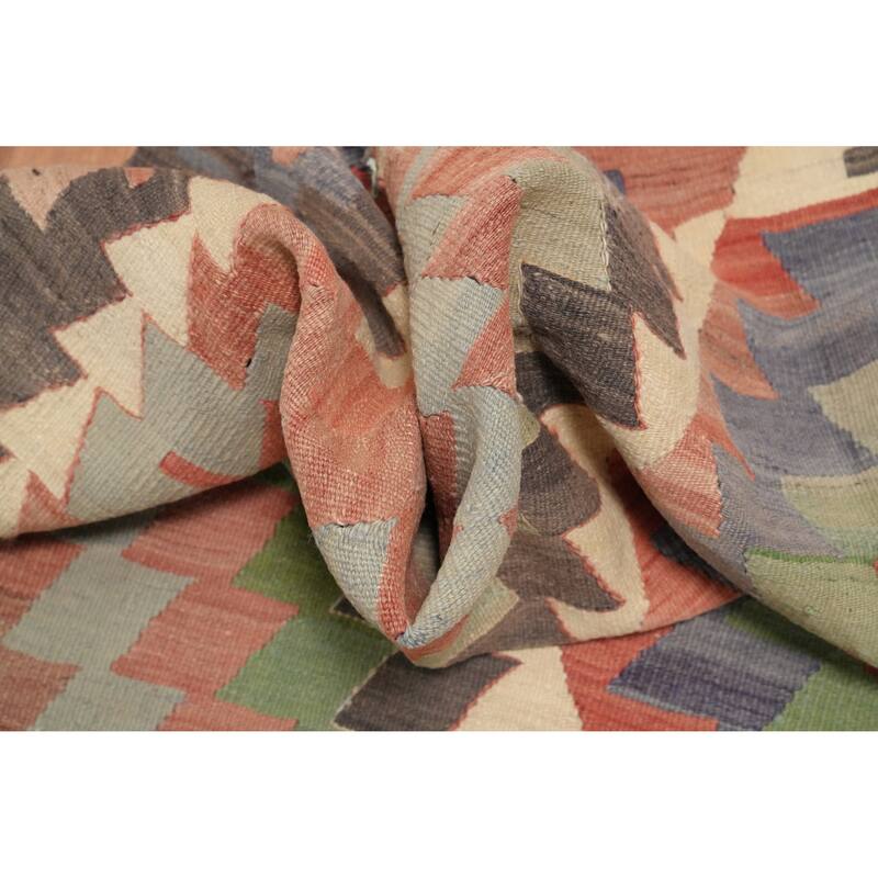 Hand Woven Oriental 100% Wool Carpet Southwestern Tribal Multi-Colored Kilim Area Rug - 10' 4'' X 6' 3''