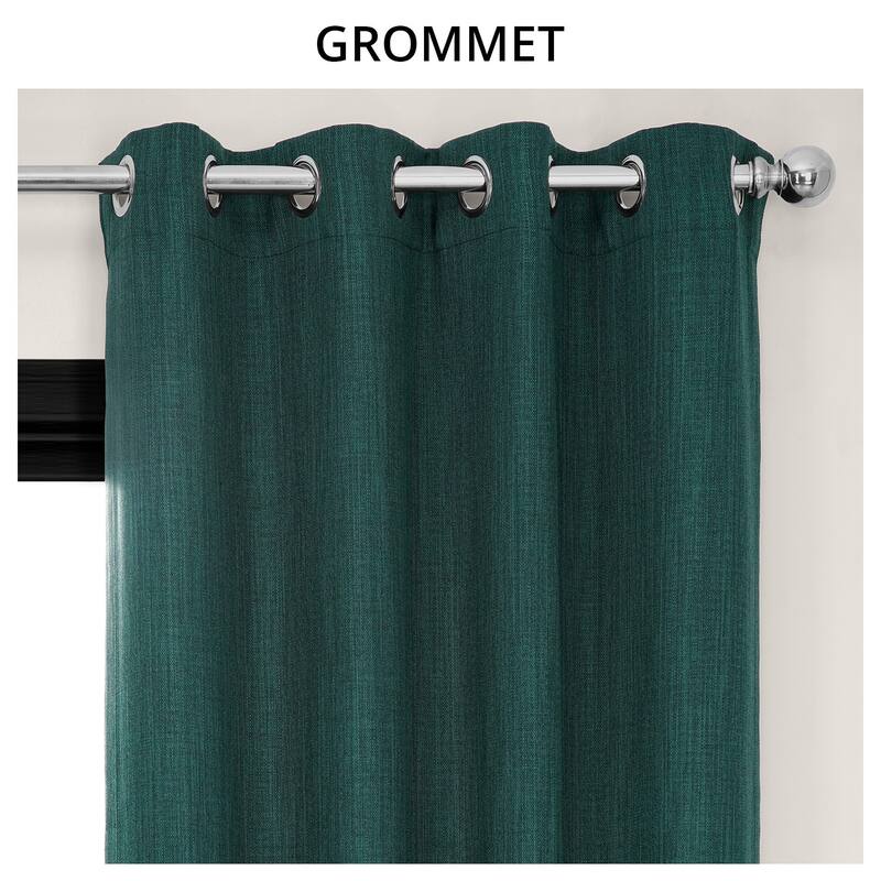 Exclusive Fabrics Grommet Textured Faux Linen Room Darkening Curtains for Bedroom & Living Room Curtains (1 Panel)