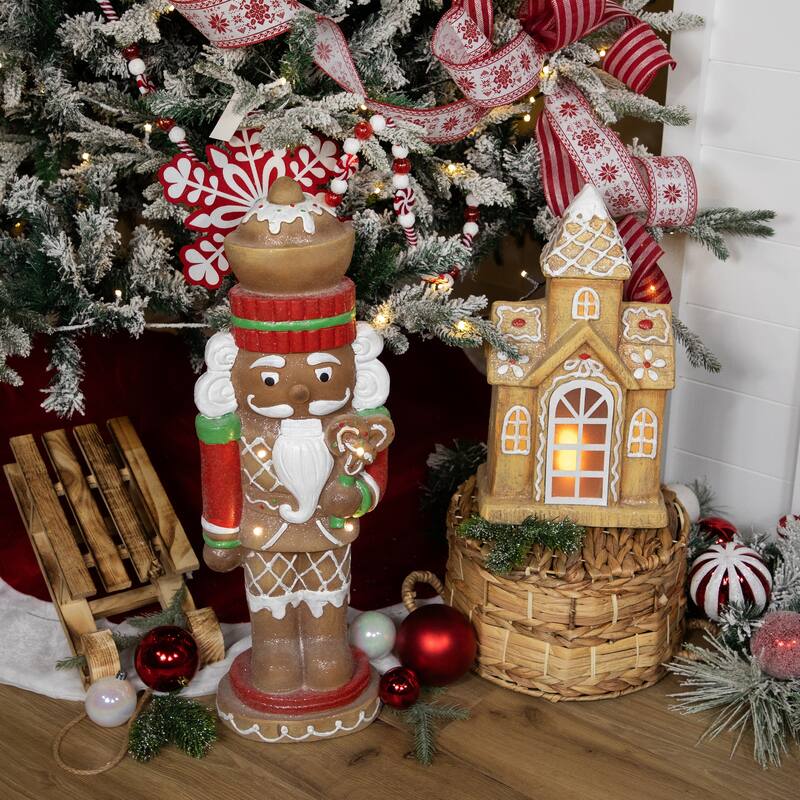 LED Lighted Gingerbread Nutcracker Christmas Figurine - 25.5"