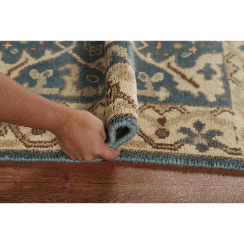 Transitional Oushak Indian Runner Rug Handmade Wool Carpet - 2'6"x 9'11"