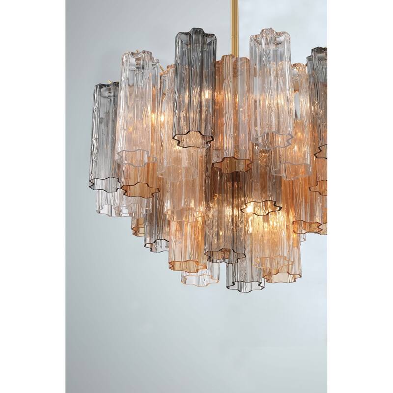 Crystorama Lighting Group ADD-308-AU Addis 9 Light 22" Wide Waterfall