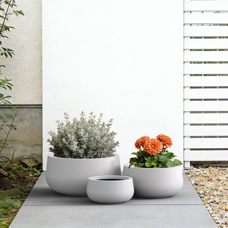 Concrete Round Planter / Pot Indoor & Outdoro Planter Bowl