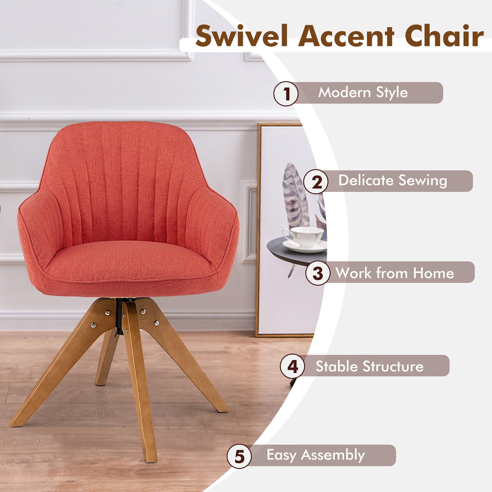 Costway swivel accent store chair