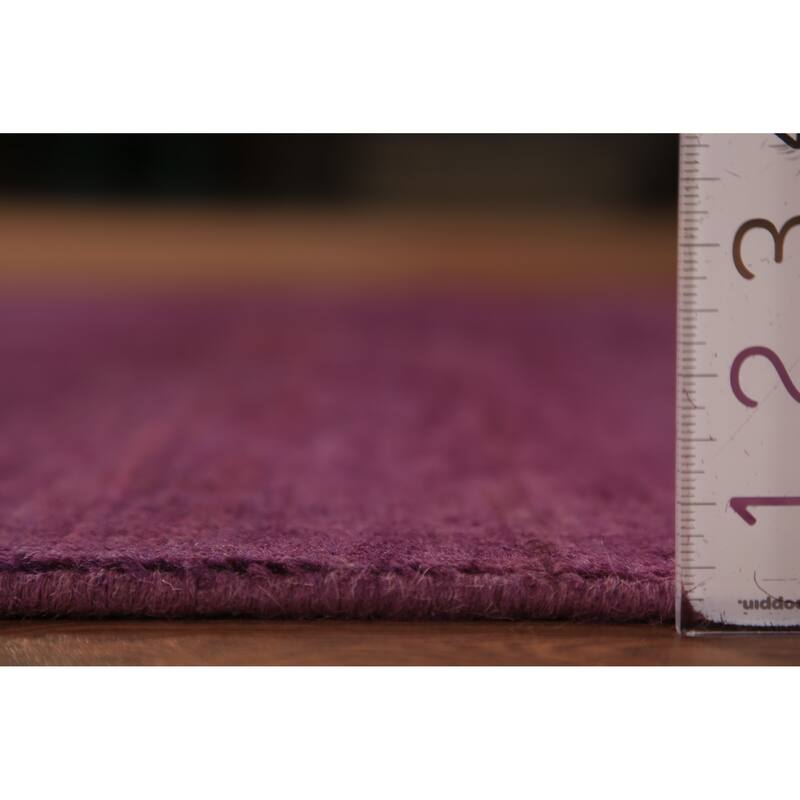 Purple Gabbeh Modern Rug Hand-Knotted Wool Carpet - 3'4" x 3'7"