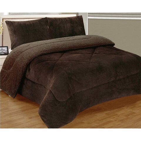 Copper Grove Morros Brown Warm Thick Sherpa Quilted Blanket 3-piece Set