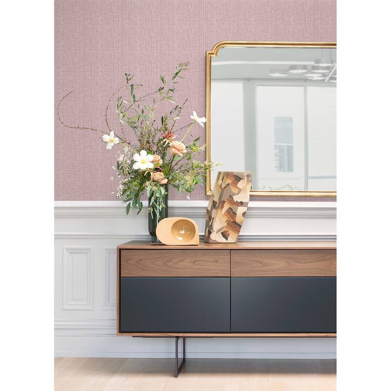 A-Street Prints Kantera Pink Fabric Texture Wallpaper