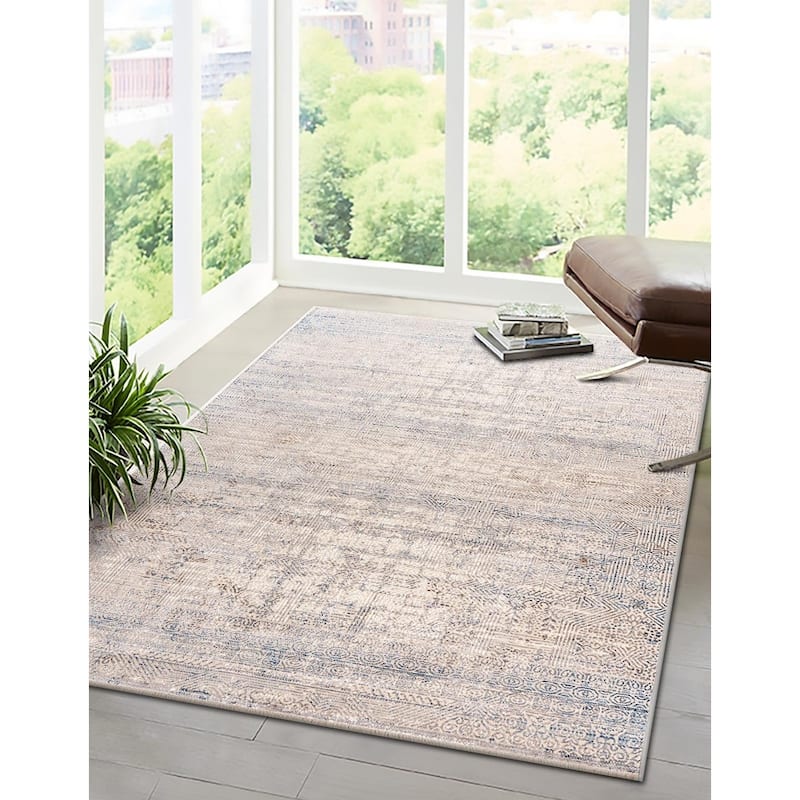 Contemporary Zlalo Collection Area Rug - 5'3"x7'9" - Gray-Blue