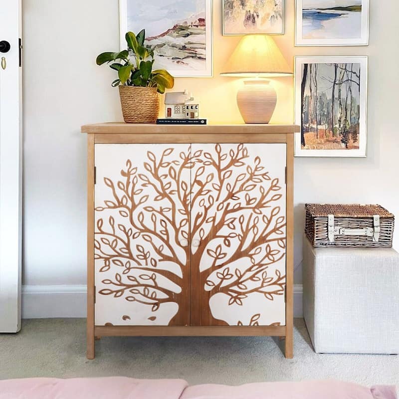 2-Door Accent Wood Storage Cabinet - Brown